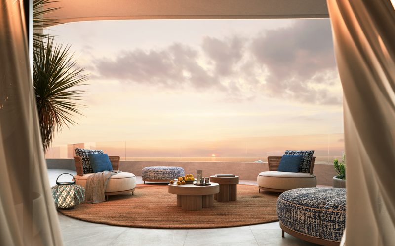Private balcony overlooking the open sea
